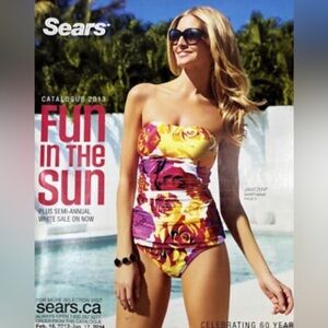 Janzen 1-Piece Floral Bandeau Style Swimsuit, sz 10